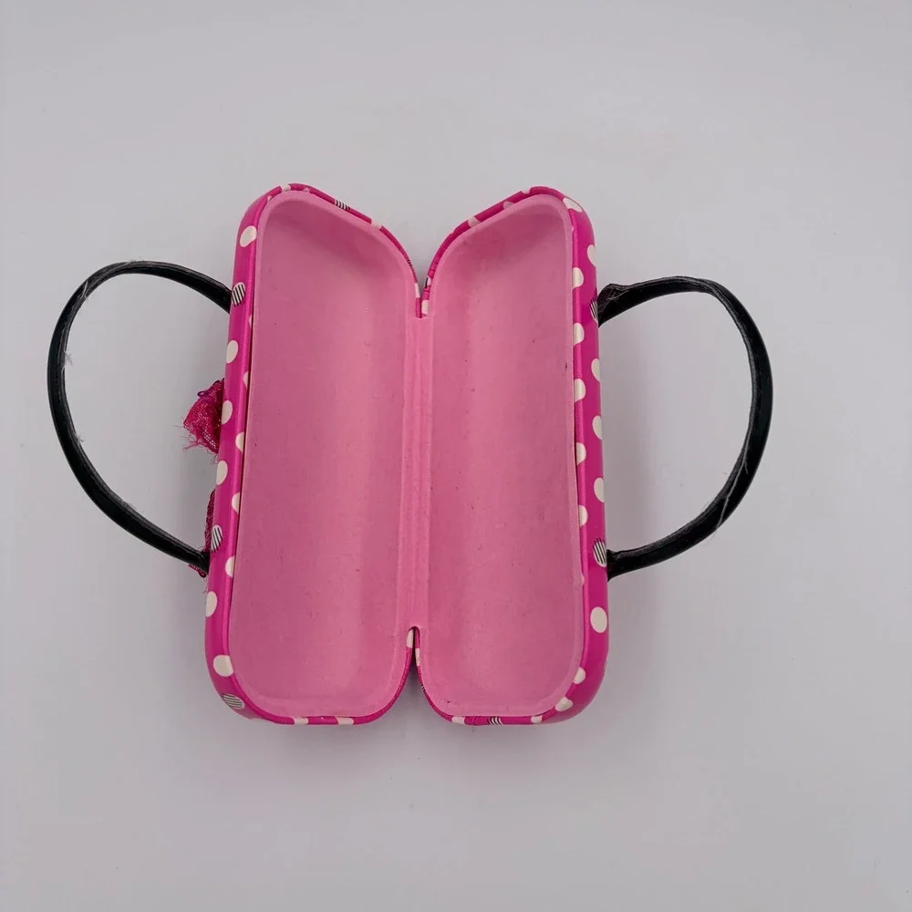 Minnie‎ Mouse Pink Polka Dot Hard Shell Sunglasses Case with Handle and Bow